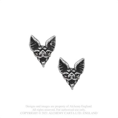 Alchemy Gothic Stud oorbellen Cauchemar Zilverkleurig