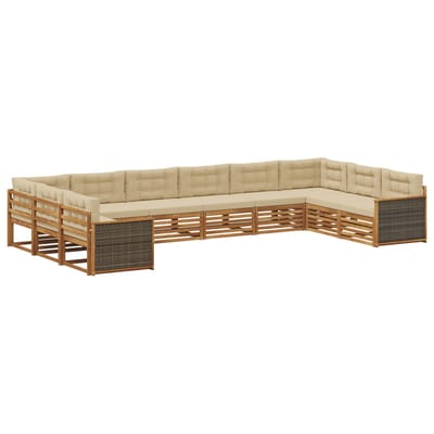 vidaXL - Sofa-Sets - 10 - st - Massief - Acacia - Hout