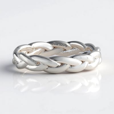 Cavill - Zilveren Ring - 925 Sterling Zilver - Elegant Gevlochten Ontwerp - Tijdloze Dames Ring - Casual & Formeel Sieraad - Maat 17 & 18