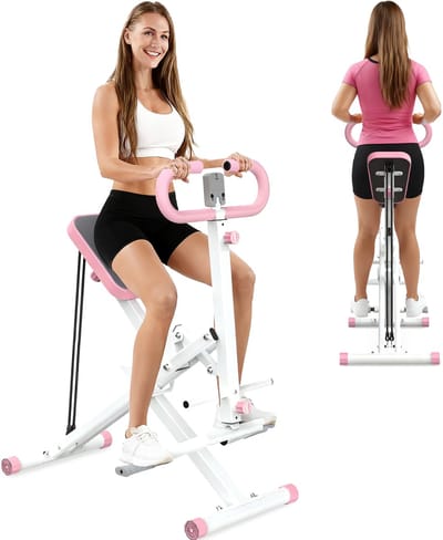 Professionele Squat Machine, Opvouwbare Trainingsapparaat, Verstelbare Zitting + Weerstandsbanden, Digitale Monitor, Volledig Lichaamstraining, Bilspier Trainer