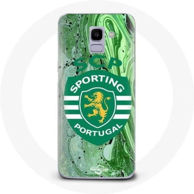 Coque maniacase pour Samsung Galaxy J6 2018 scp sporting portugal fond vert