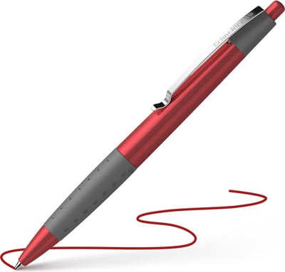 Schneider balpen – Loox – softgrip - penpunt M - rood - S-135502
