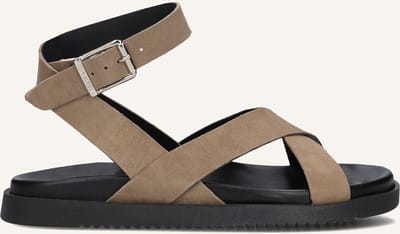 Steve Madden Mybestie-e Sandals Taupe Suede Maat: 36 | Sandalen Outlet | Dames | Zwart