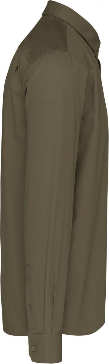 Kariban Herenoverhemd met lange mouwen van katoen Nevada K586 - Light khaki - XXL