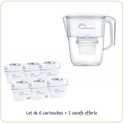 Little Balance 8634 - Clarie Waterfilterkan inclusief 6 filterpatronen - 2.5 liter - wit
