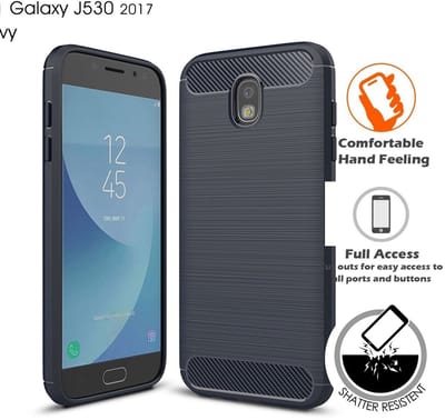 Ntech Soft Brushed TPU Hoesje Geschikt Voor Samsung Galaxy J5 (2017) - Donker Blauw