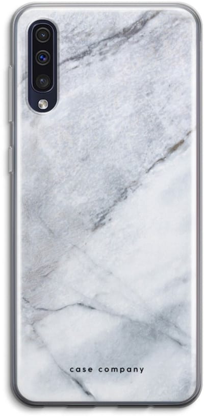 Hoesje geschikt voor Samsung Galaxy A50 hoesje - Witte marmer - Soft Cover Telefoonhoesje - Bescherming aan alle Kanten en Schermrand