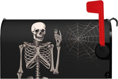 Brievenbus Covers - Skelet Wraps - Halloween Decoratie - Magnetische Bevestiging - 53.3 x 45.7 cm - Zwart