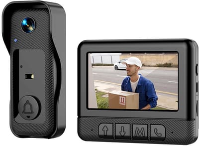 Draadloze video deurbel camera met monitor, 4,3 inch IPS-scherm, infrarood nachtzicht, 2-weg audio-intercom, waterdicht