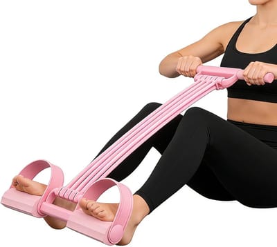Pedaaltrainer Buikspieren - Fitnessband Kracht - Thuis Trainen - Houdingscorrectie Ondersteuning - 51 cm - Roze