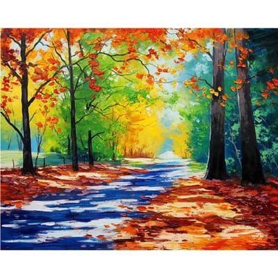 Diamant schilderij volledige boor landschap bos diamant borduurwerk volledige ronde kruissteek mozaïek decor 20X30CM yellow