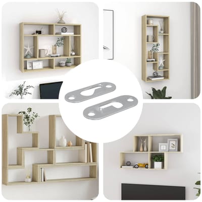 vidaXL - Sleutelgat - Hanger - 2 - st - Zilver - 45 - x - 16 - x - 3.5 - mm - IJzer
