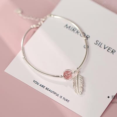 Bracelet à breloques en plumes de perles rondes en cristal à la mode et bracelets réglables pour femmes bijoux de mariage Sl261 white