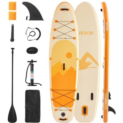 VEVOR Opblaasbaar Stand Up Paddle Board (335,2 x 83,8 x 15,2 cm) Paddleboard, complete set inclusief pomp, peddelvin, rugzak, enkelriem, antislip dek voor tieners en volwassenen