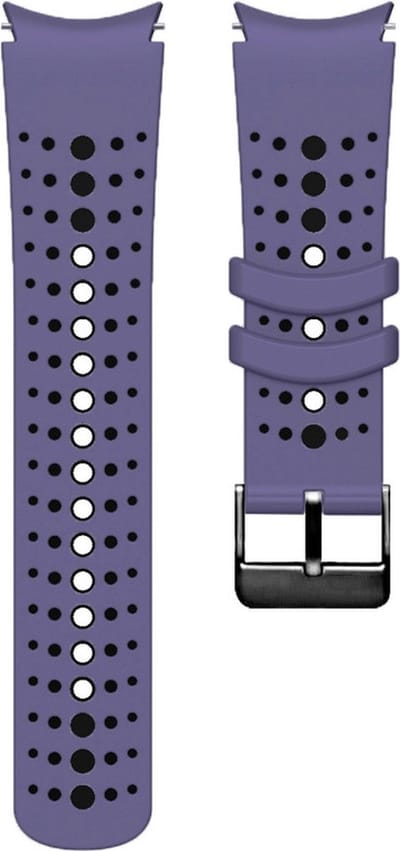 Siliconen bandje - geschikt voor Samsung Galaxy Watch 7 / Watch FE / Watch 6 / Watch 6 Classic / Watch 5 / Watch 5 Pro / Watch 4 / Watch 4 Classic - paars-zwart