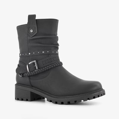 Blue Box dames boots met sierbandjes zwart - Maat 36