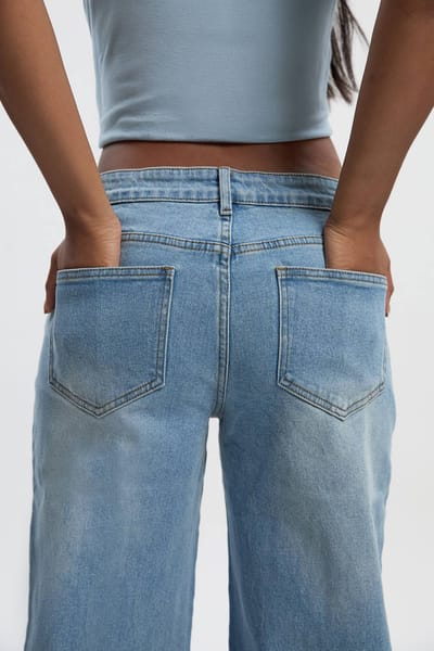 Dames Boohoo Basics Rechtgetrokken Jeans in Lichtblauw | Light Blue | Maat: 6/32L