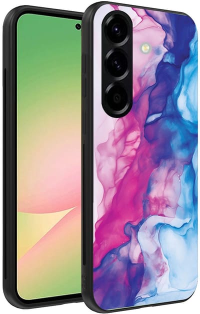 Smartphonica Telefoonhoesje Geschikt voor Samsung Galaxy A56 met Roze Blauw Marmer Opdruk - TPU Backcover Case Rose Blue Marble Design geschikt voor Samsung Galaxy A56