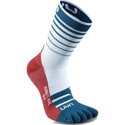 UYN Runner's Five Hardloopsokken Heren-Wit,Blauw