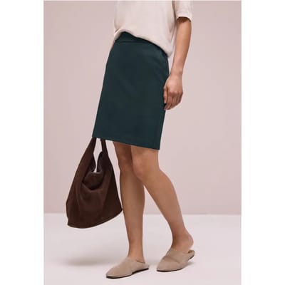 Knielange rok met paperbag tailleband
