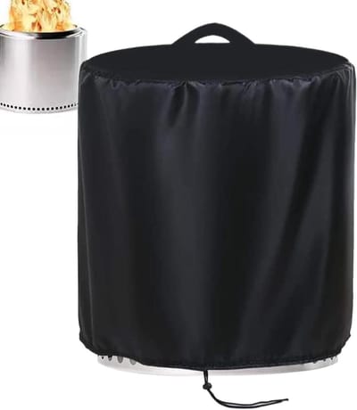 Ronde Vuurkorf Cover - Buitenhaard Beschermhoes - Terras Bescherming - Waterdicht Oxford Doek - 56x36cm - Zwart