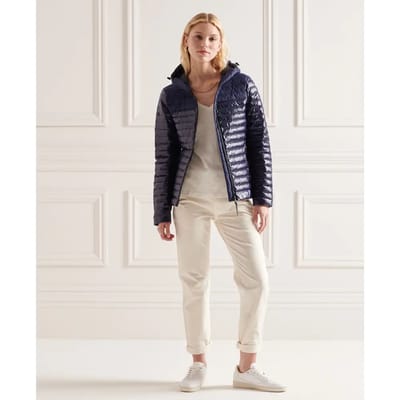Superdry Studios Contrast Core Down Jas Blauw XS Vrouw