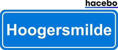 Hacebo - Plaatsnaam Sticker - 29x10 CM - Hoogersmilde sticker - Verkeersborden sticker - grappige cadeaus - Hoogersmilde