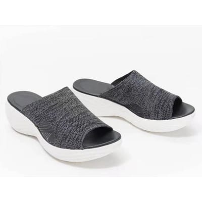 Dames Sandalen Nieuwe Zomersandalen Zachte Zool Sleehakken Chaussure Femme Casual Lage Hakken Zomerschoenen Voor Dames Pantoffels Luxe 36 zwart
