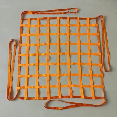 Hijsnnet Polyester - Lading Net - Goederen Verplaatsen - Met 4 Hijslussen - 1 x 1M - Oranje