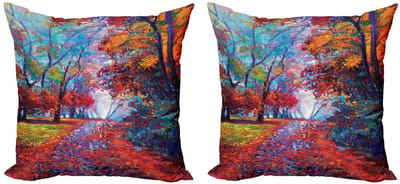 ABAKUHAUS Kussenhoes 2x60x60 cm – Dubbelzijdig bedrukt – Microvezel – Scharlakenrood