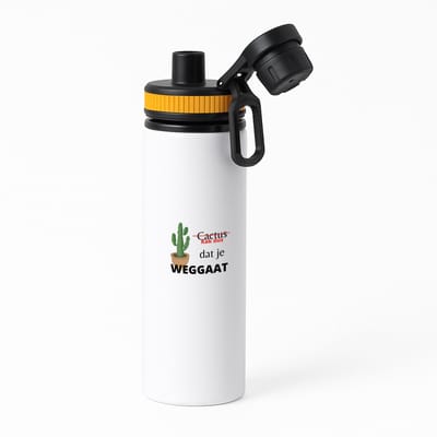 Hacebo® - kak dus dat je weg gaat waterfles met draaidop oranje - iemand die ontslag neemt - cactus - collega's - werknemers - verjaardagscadeau - verjaardag - cadeau - afscheidscadeau - geschenk - leuke cadeau - water fles - 850ML