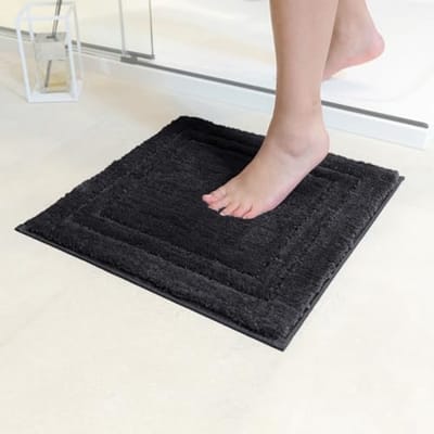 Hoogpolige badkamer mat - Vierkante vorm - Zacht en absorberend - Met anti-slip onderkant - 45x45 cm