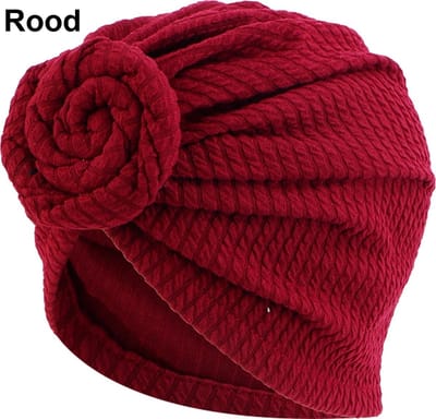 Tulband - Head wrap - Turban - Hijab - Hoofdbedekking - Hoofdband - Muts - Chemo muts - Elastisch - Stretch - Stretchy - Rood - Jonyx