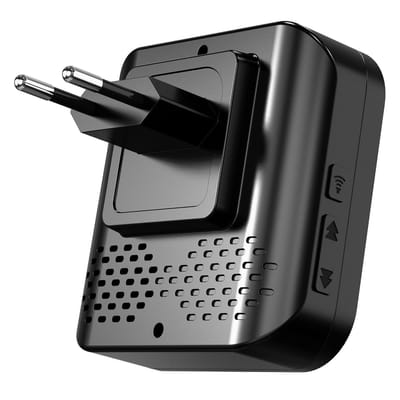 Draadloze Deurbel - Extra Ontvanger - Uitbreiding Set - Onderling Koppelbaar - 8.7 x 2.5 x 8.7 cm - Zwart