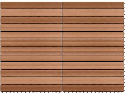 Terrastegels Hout-Kunststof Composiet 1m² Eenvoudige Montage Bruin