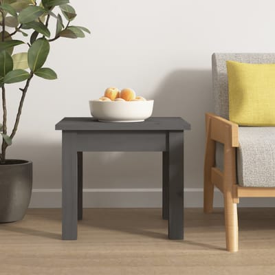 vidaXL - Salontafel - 35x35x30 - cm - massief - grenenhout - grijs