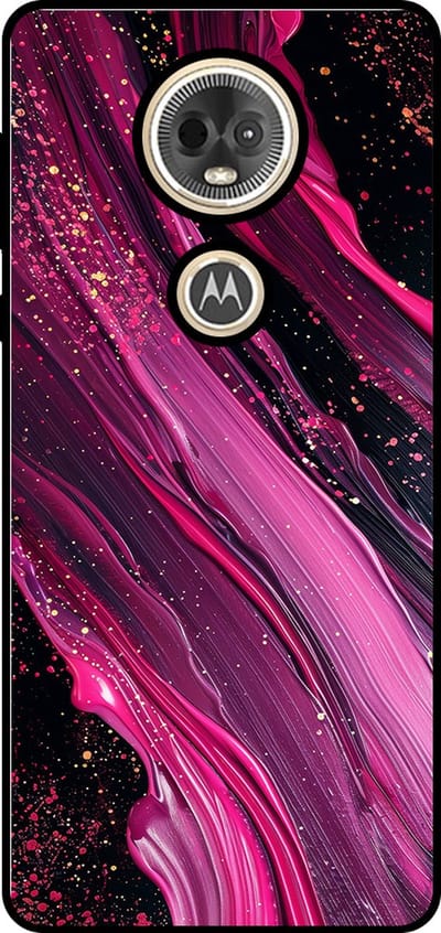 Smartphonica Telefoonhoesje Geschikt voor Motorola Moto E5 Play met marmer opdruk - TPU backcover case marble design - Paars Roze geschikt voor Motorola Moto E5 Play