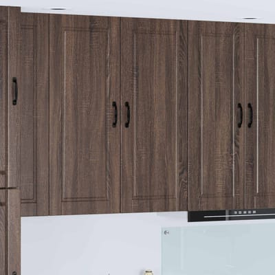 vidaXL - Wandkast - PORTO - Bruin - Eiken - 40 - x - 31 - x - 100 - cm - Bewerkt - hout