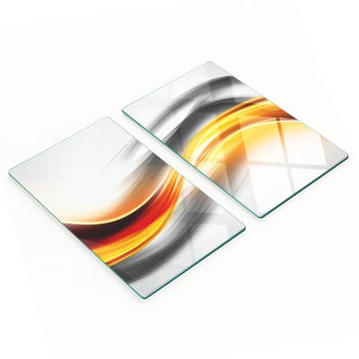 Decoratieve glazen snijplanken voor in de keuken met abstract golfpatroon, 2x30x52 cm