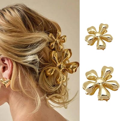 Set van 2 Metalen Haarclips voor Dames met Bloem- en Schelpmotief
