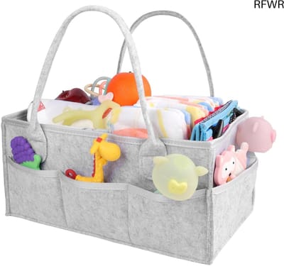 RFWR® Luier Caddy Organizer voor Baby's met Verdeler - Multifunctionele Opbergoplossing in Grijs