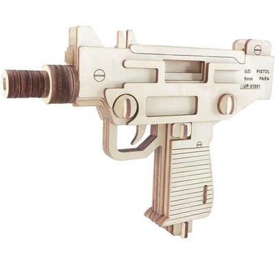 Houten bouwpakketpistoolmodel AK47 3D speelgoedpistool (kan niet schieten) educatief speelgoed voor kinderen, volwassenen en jongens. beige