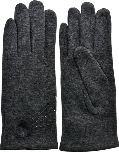 Clayre & Eef Handschoenen Winter 9x24 cm Grijs Polyester