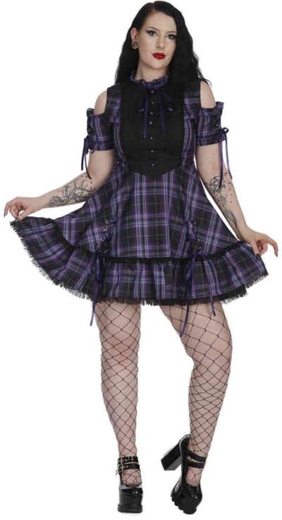 Banned - Dark Doll Korte jurk - XS - Zwart/Paars