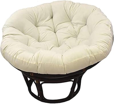 Papasan stoelkussen - Hangmat kussen - Buiten Ontspannen - Waterdicht Oxford Doek - 130 x 130 cm - Beige