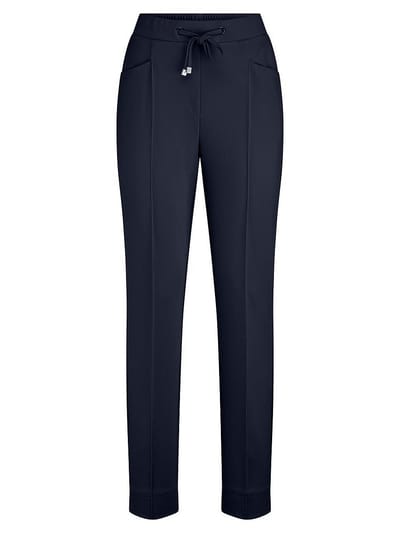 Enkellange jersey Slim Fit-broek Van Peter Hahn blauw
