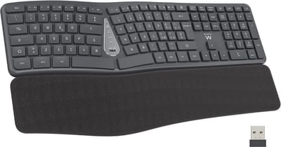 Ergonomisch Draadloos Toetsenbord met Numeriek Gedeelte en Polssteun (QWERTY)