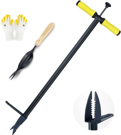 JHUBERS- Onkruidtrekker 102cm - Handmatige Onkruidtrekker - Tuinhandschoenen - Chemisch Vrij - Comfortabel Gebruik - Eenvoudig Onkruid Verwijderen - Onkruidverwijderaar