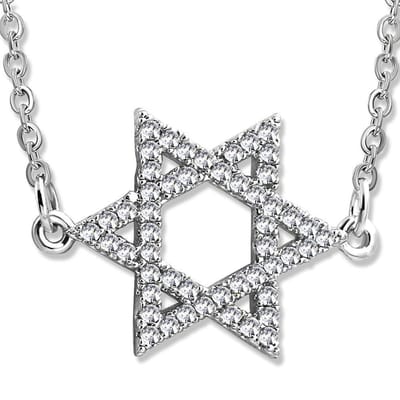 Amanto Ketting Donate - 316L Staal PVD - Davidster - 16x22mm - 45cm