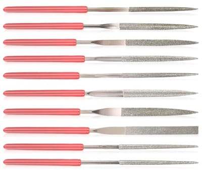 10-delige set Mini Diamantfiles - Hoogwaardige naaldvijlen voor Metaal, Hout, Steen en Kunststof